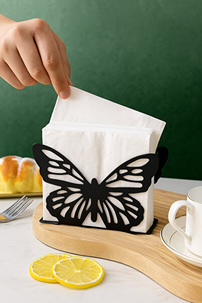 VENON Black Butterfly Metal Napkin Holder Table Restaurant Coffee Shop Hotel Napkin Holder Organizer