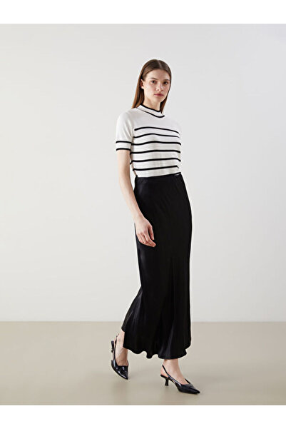 LC Waikiki Stand Collar Striped Women's Knitwear Sweater