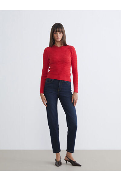 LC Waikiki Crew Neck Self Patterned Women's Knitwear Sweater