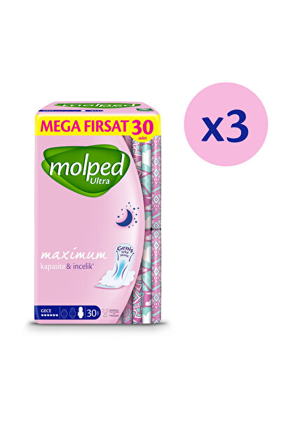 Molped Ultra Hijyenik Ped Gece Süper Mega Paketi 90 Adet