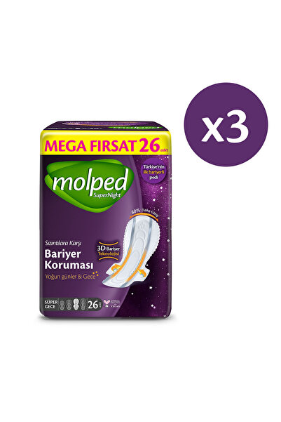 Molped Supernight Hijyenik Ped Süper Gece Süper Mega Fırsat Paketi 78 Adet