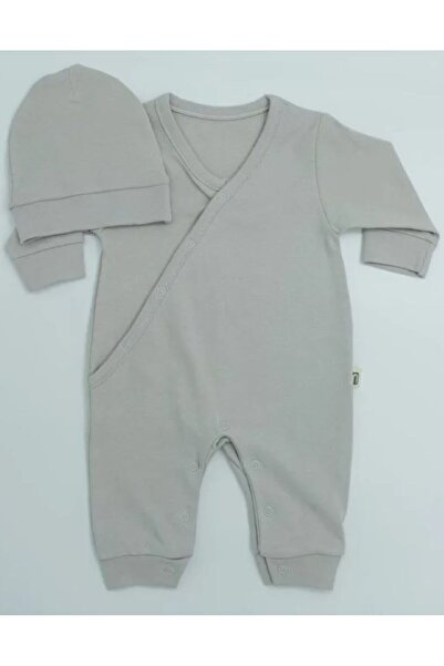 HappyMom Long Sleeve Snap Fastener Double-breasted Kimono Jumpsuit