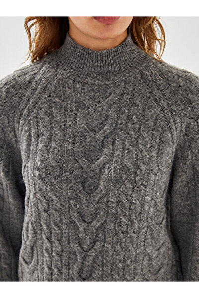 LC Waikiki Half Turtleneck Self Patterned Women's Knitwear Sweater