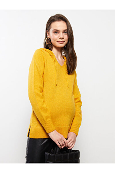 LC Waikiki Hooded Solid Long Sleeve Maternity Sweater