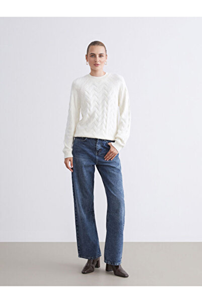 LC Waikiki Crew Neck Self Patterned Women's Knitwear Sweater