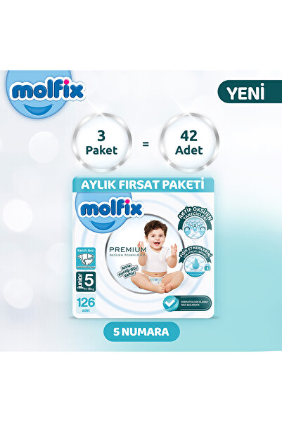 Molfix Premium Aylık Fırsat Paketi 5 Beden 126 Adet