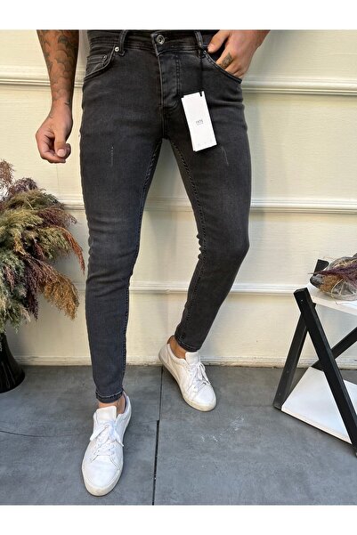 ENERJİN Men's Jeans Skinny Fit Lycra Anthracite Tabs.