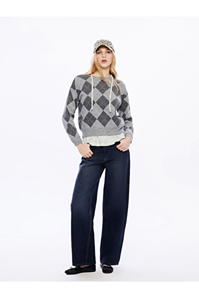 LC Waikiki Crew Neck Women's Knitwear Sweater with Stones
