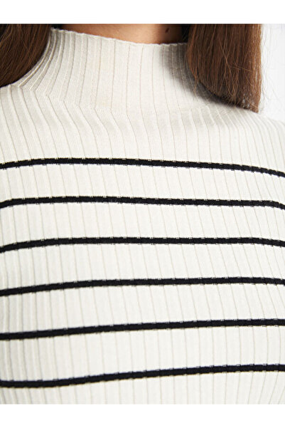 LC Waikiki Half Turtleneck Striped Long Sleeve Women's Knitwear Sweater