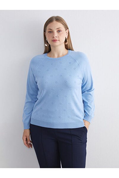 LC Waikiki Pulover tricotat pentru femei cu decolteu rotund cu flori