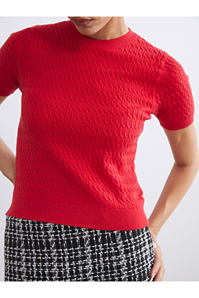 LC Waikiki Crew Neck Self Patterned Women's Knitwear Sweater