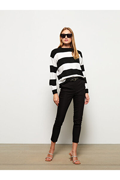 LC Waikiki Crew Neck Color Blocked Long Sleeve Women's Knitwear Sweater