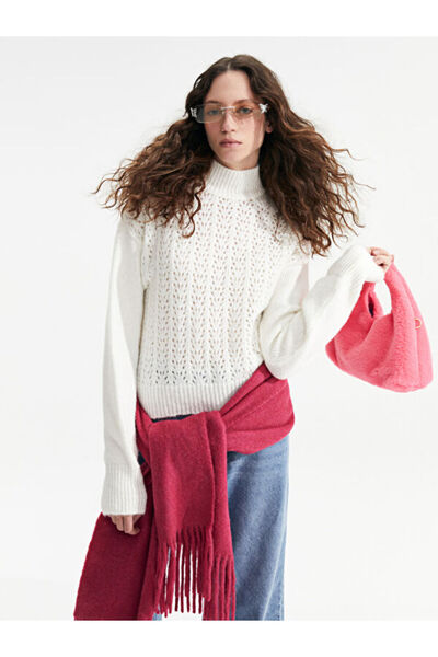 LC Waikiki Turtleneck Self-Patterned Long Sleeve Women's Knitwear Sweater