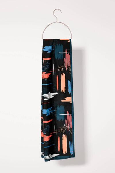 Vissona Satin Silk Geometric Patterned Women's Scarf