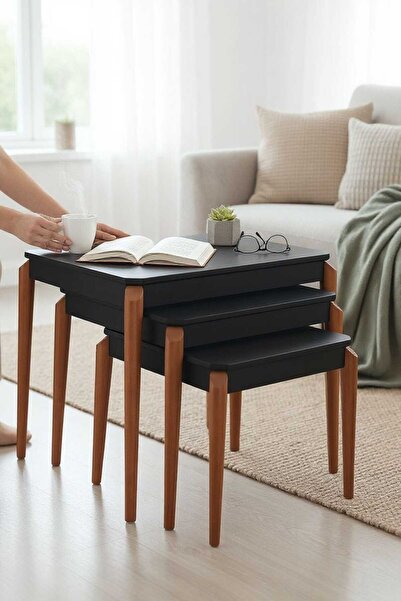 Akabesan Aksesuar Hira Serisi Dikdörtgen Tasarım Kayın Ağacından Üst Kalite S...