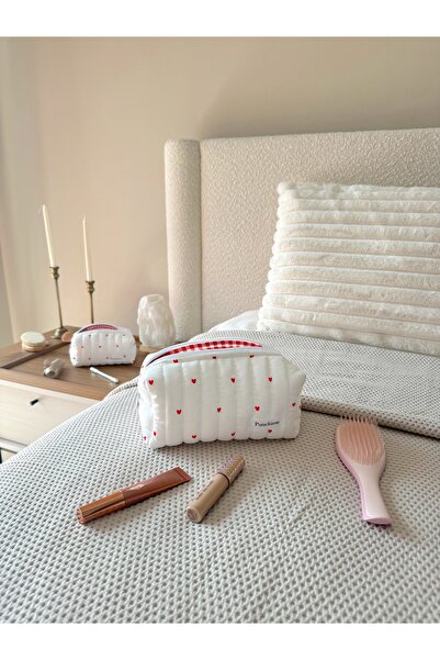 Punchiess Несесер за грим с червено сърце, голям размер