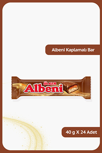 Ülker ALBENİ Sütlü Çikolata Kaplamalı Karamelli Bar - 40 gram - 24 Adet