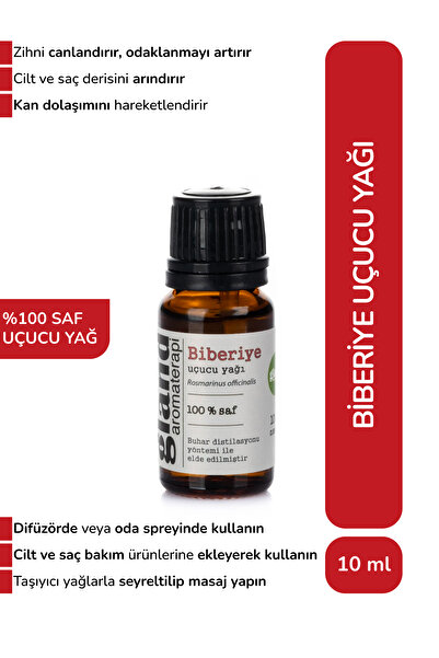 Gland Biberiye(ROSMARİNUS OFFİCİNALİS (1.8 CİNEOL)) Uçucu Yağı 10ml