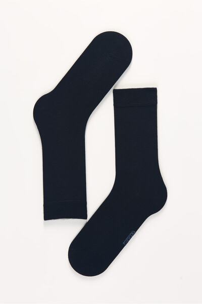 Forwena Мъжки безшевни чорапи до глезена от тъмносини модали