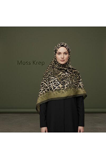 Onur Шаль - Мосс креп, шовковий вигляд, шаль з драпіруванням, якісна еластична тканина, модний магазин, крайова обробка, леопардовий візерунок