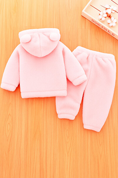 Bubito Uniszex plüss gyerek alsó felső Welsoft Set-Salmon