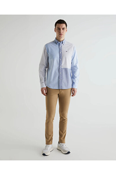 Gant Men's Blue Regular Fit Classic Collar Striped Shirt