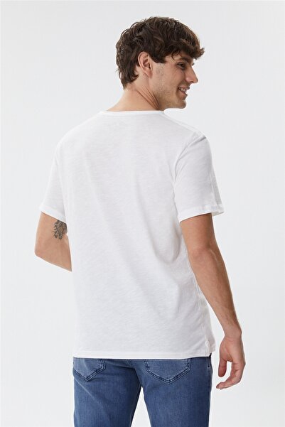 Lee Cooper Ανδρικό μπλουζάκι Daniel 100% βαμβακερό oversized με λαιμόκοψη εκρού