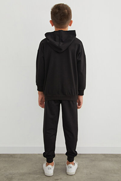 Fulla Moda Teddy Bear Printed Hooded Jogger Boy's Set