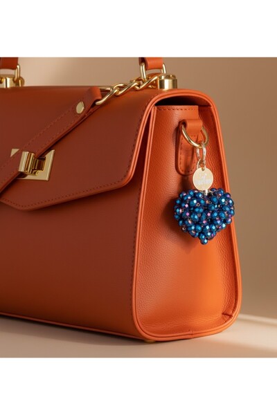 Las Perlas إكسسوار حقيبة مصنوع يدويًا على شكل قلب من الكريستال