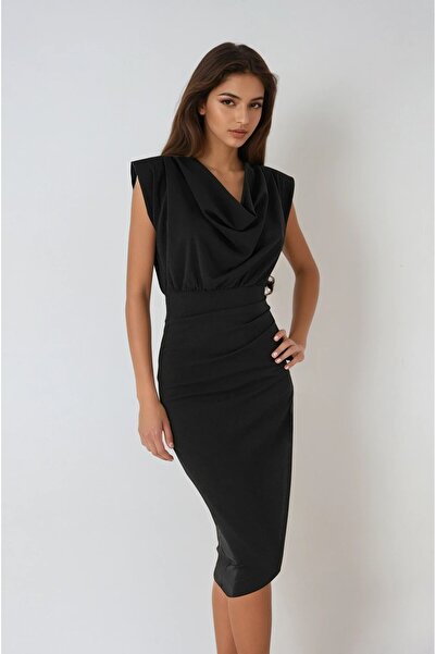 OLSAMODA KADIN VATKALI DEGAJE YAKA ÇIKARILABİLİR BROŞLU ANVELOP KESİM DÜĞÜN NİŞAN SÖZ DAVET ELBİSESİ