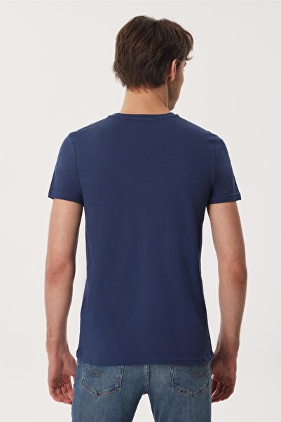 Lee Cooper Ανδρικό μπλουζάκι Robert 100% βαμβακερό με λαιμόκοψη σε μπλε ναυτικό