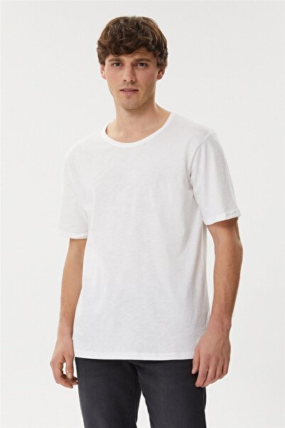 Lee Cooper Thomas Men's 100% Cotton Oversized Crew Neck T-Shirt Off White