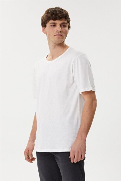 Lee Cooper Thomas Men's 100% Cotton Oversized Crew Neck T-Shirt Off White