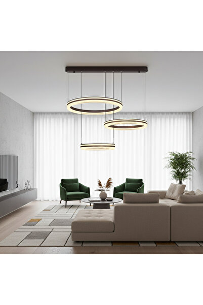 Özcan Aydınlatma Özcan Aydınlatma 2730-3Ak-04 Seira 3'Lü Sarkıt 30+40+50 Kahve