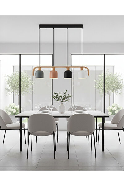 Özcan Aydınlatma Özcan Aydınlatma 3427-4As Simeon 4 Lü Sıralı Sarkıt Mix