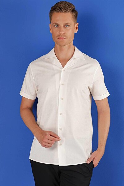 Efor G 1533 Slim Fit Beyaz Klasik Gömlek