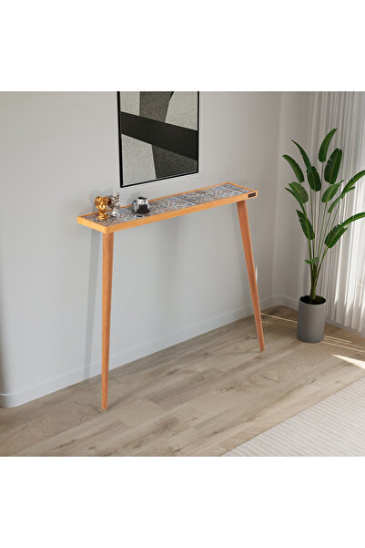 bluecape Esperanza 92x20cm Doğal Masif Ayaklı Kayın Dresuar