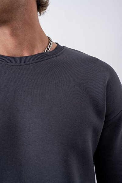 gothamvibes Erkek Vibe Oversize Antrasit Sweatshirt