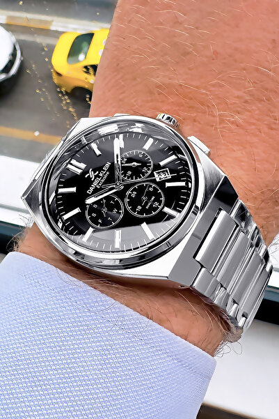 Daniel Klein Men's Silver Color Function Wristwatch and Bracelet Set - DKE2049C1