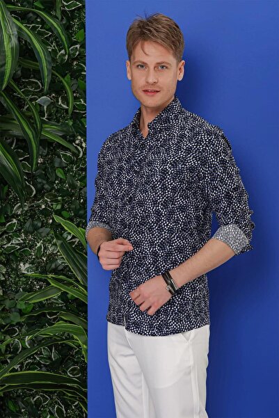 Efor G 1539 Slim Fit Siyah Klasik Gömlek