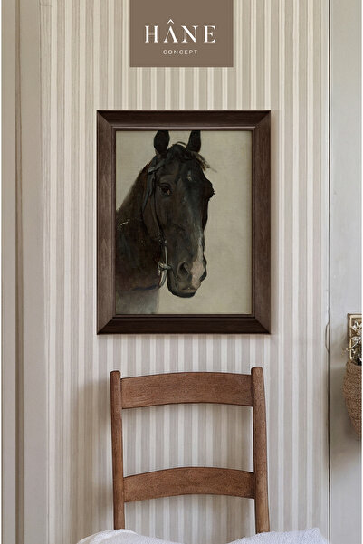 Hane Concept Vintage At Tablosu, Country Tarz Dekor, Klasik Çerçeveli Duvar Sanatı, Hane Concept Özel Tasarım