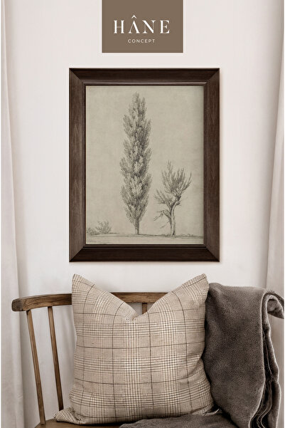 Hane Concept Diagramă rustică a copacilor cu rame vintage, imprimare pe hârti...