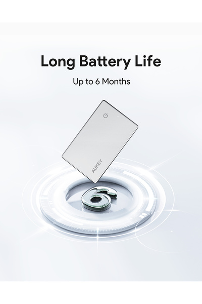 AUKEY Track Mate 3 Smart Bluetooth Tracker, Wireless Charging, Buzzer Alarm, 6 Month Battery Life