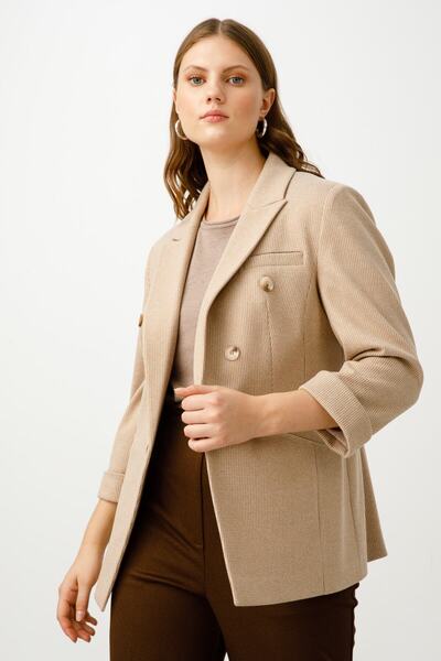 Ekol Оверсайз мінімалістична жіноча куртка - 3/4 рукав - подвійний ряд