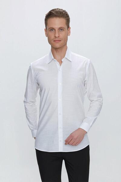 Efor GK 665 Slim Fit Beyaz Klasik Gömlek