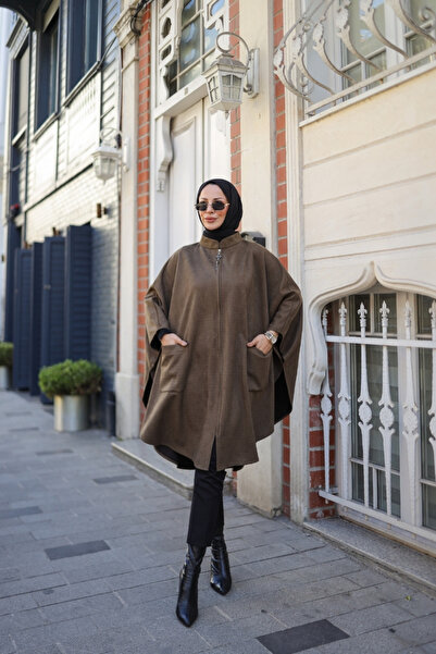 KADEEM SUEDE PONCHO & Χακί