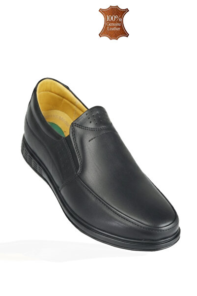 Wallerjon Men's Genuine Leather Heel Gel Orthopedic Classic Shoes