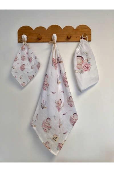 Mimiko 2 Layers Muslin Organic 100% Cotton Muslin Cover + Handkerchief Set Ul...