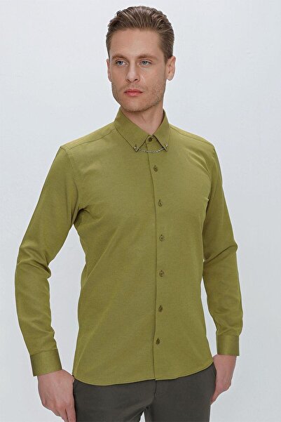 Efor GK 664 Slim Fit Hardal Klasik Gömlek