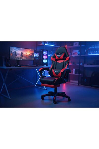 Generic N.Zone Gaming Chair Adjustable Computer Chair PC Office PU Leather With backrest Black/Red